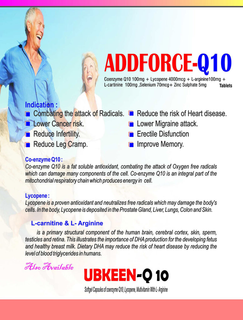 ADDFORCE Q-10 product for Pharma Franchise in India